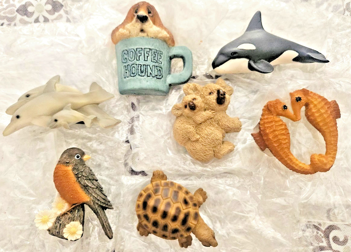Lot  of 7 whale,dolphin,turtle,bird, dog, koala , seahorse,Animal Fridge Magnet