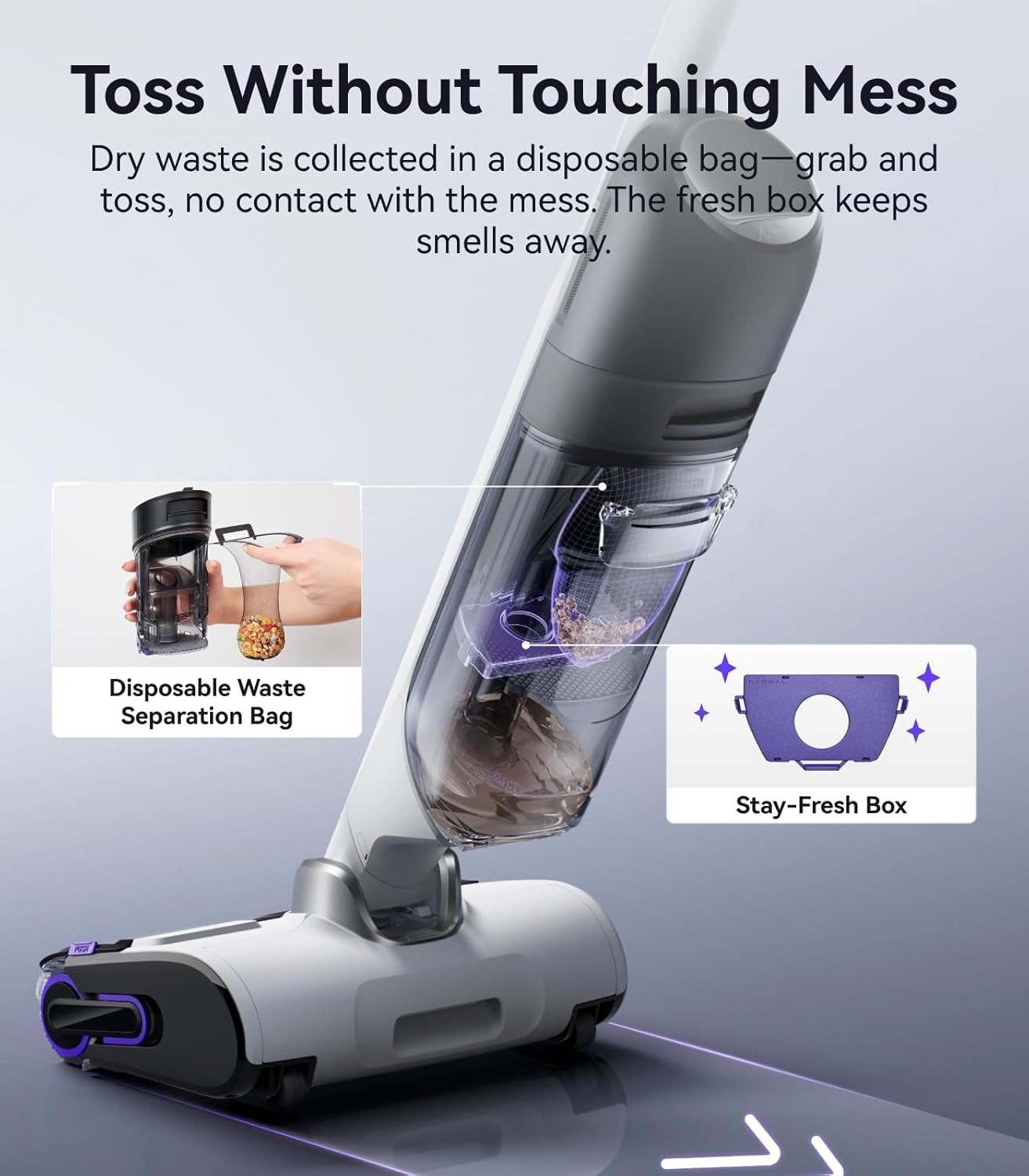 NARWAL S30 Wet Dry Vacuum Cleaner 20000Pa Suction 176°F Self-Cleaning Drying