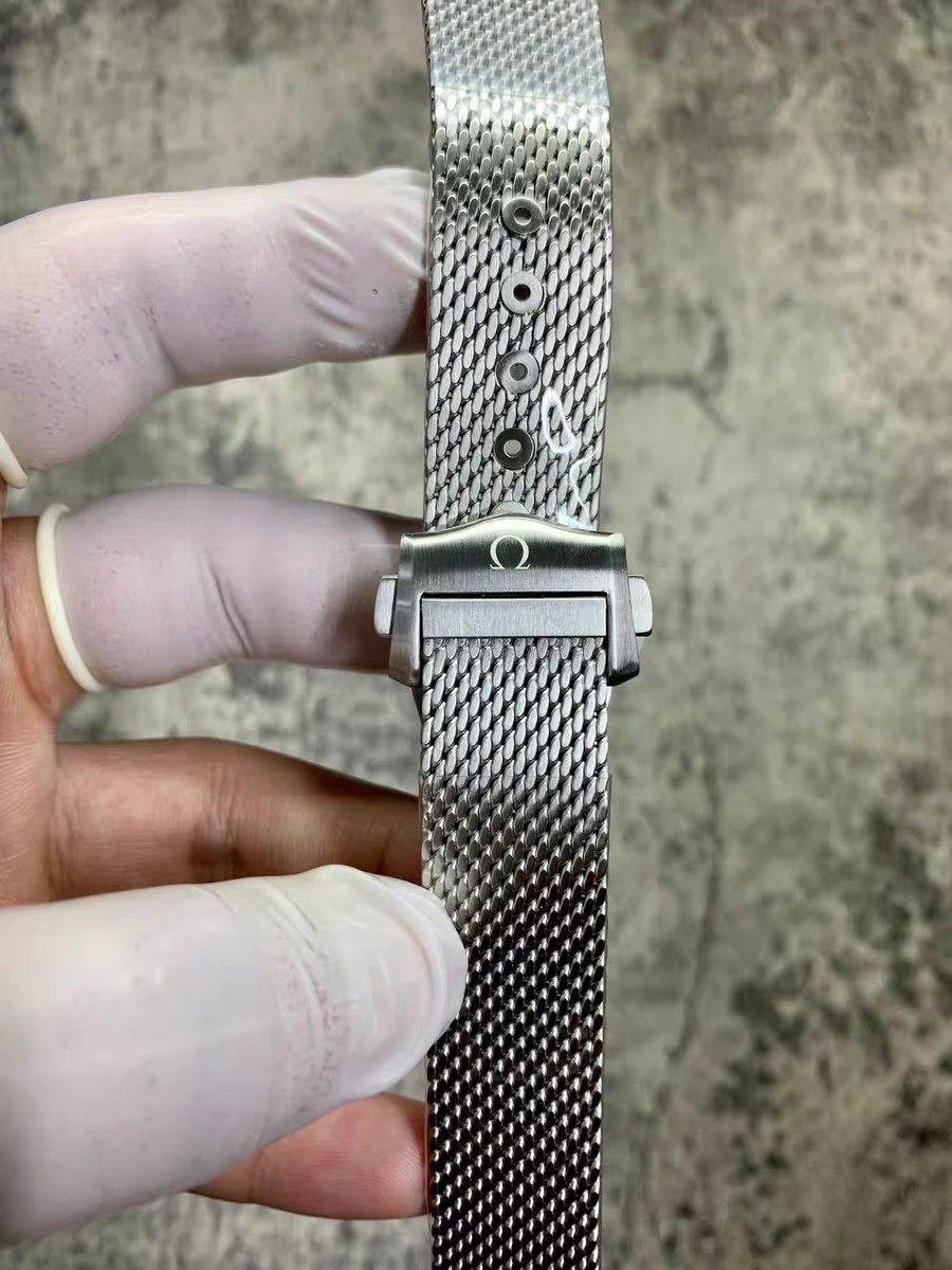 20mm Braided Solid Stainless Steel Mesh Band For Omega Seamaster W. Spring Bars