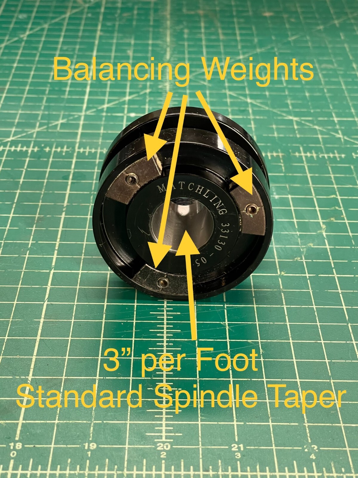 (1) Surface Grinder Wheel Hub, Grinding Wheel Adapter, LH Thread, 1-1/4" Bore