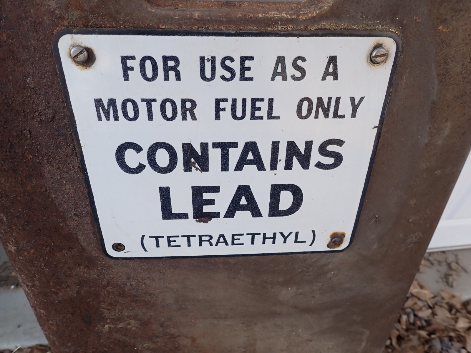 Vintage 1950s Gas Pump Side Panel / Door With Porcelain Sign