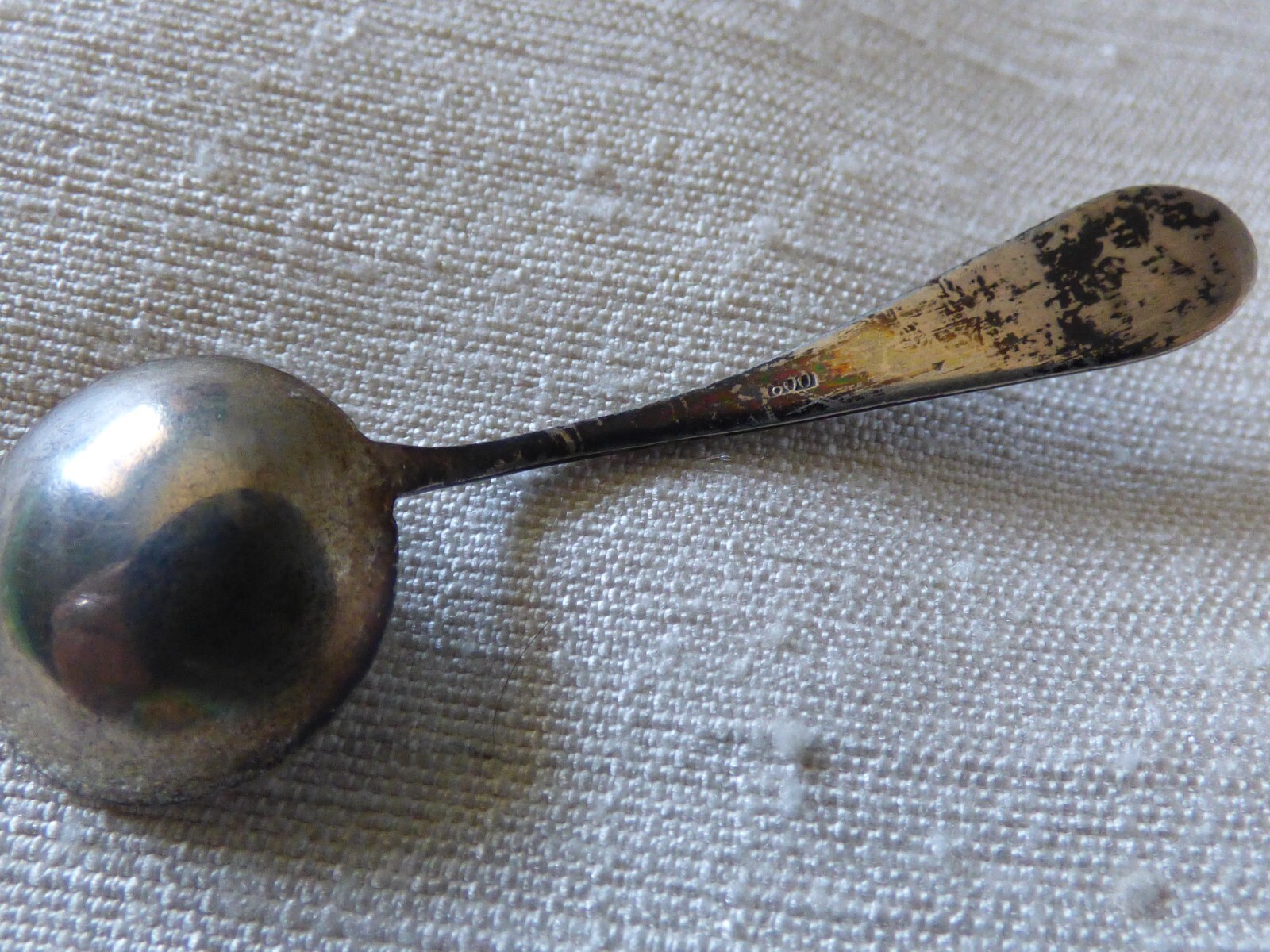 Sterling Silver Salt Cellar With Cobalt Blue Glass Liner & Spoon Webster Company