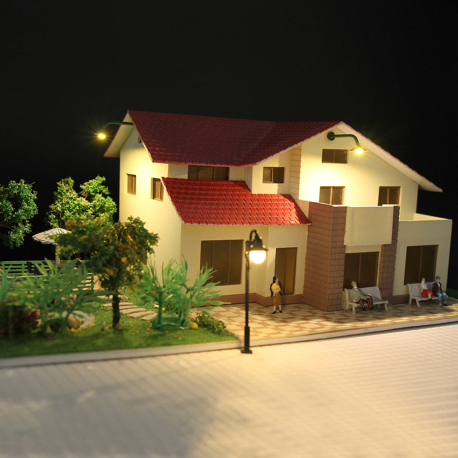 10pcs Model Hanging Lamp 1:87 Outdoor Wall Goose Neck Light HO Scale Warm LED