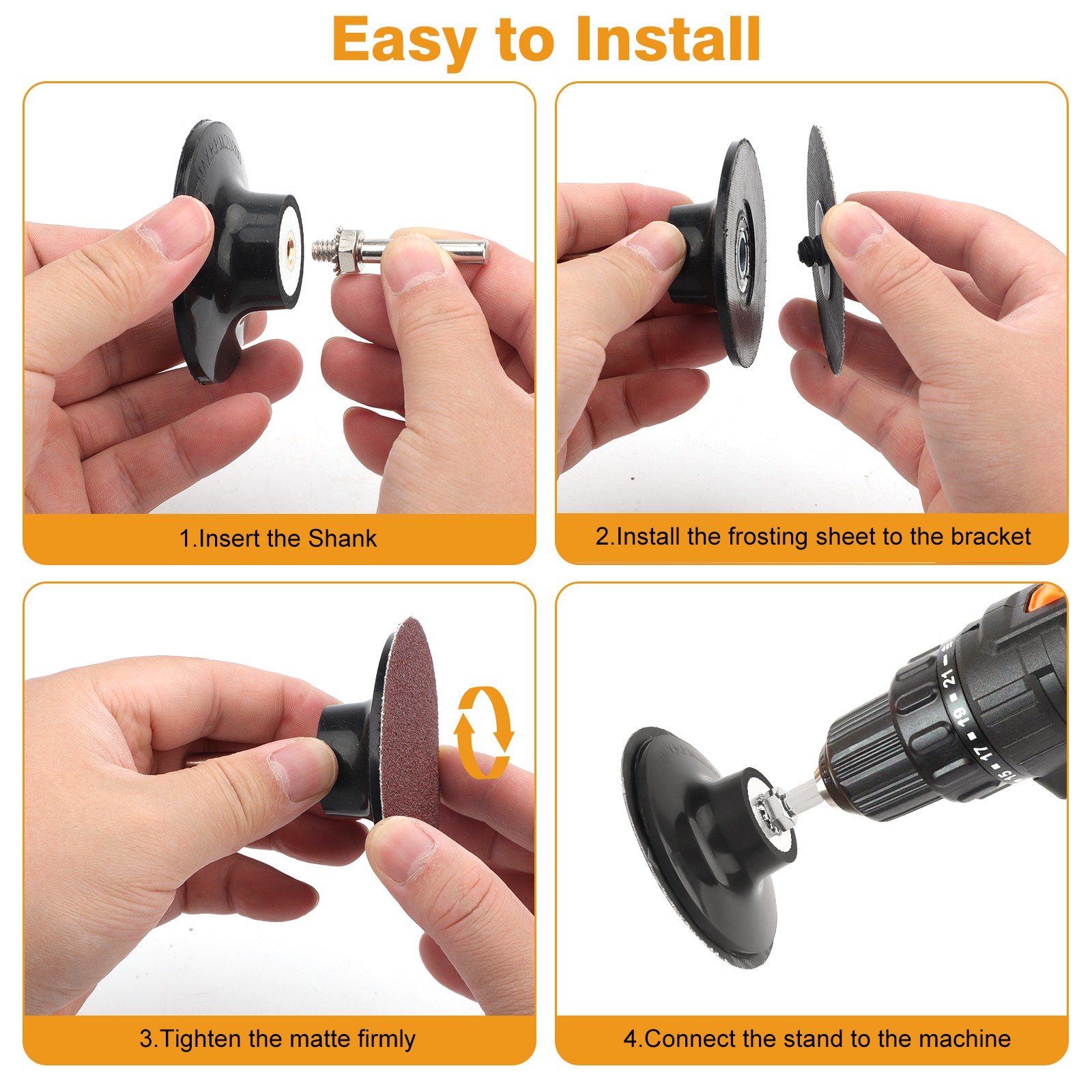 53x 3" Sanding Disc Roll Lock Quick Change Disc 36/60/80/120/240 Grit 1/4" Shank