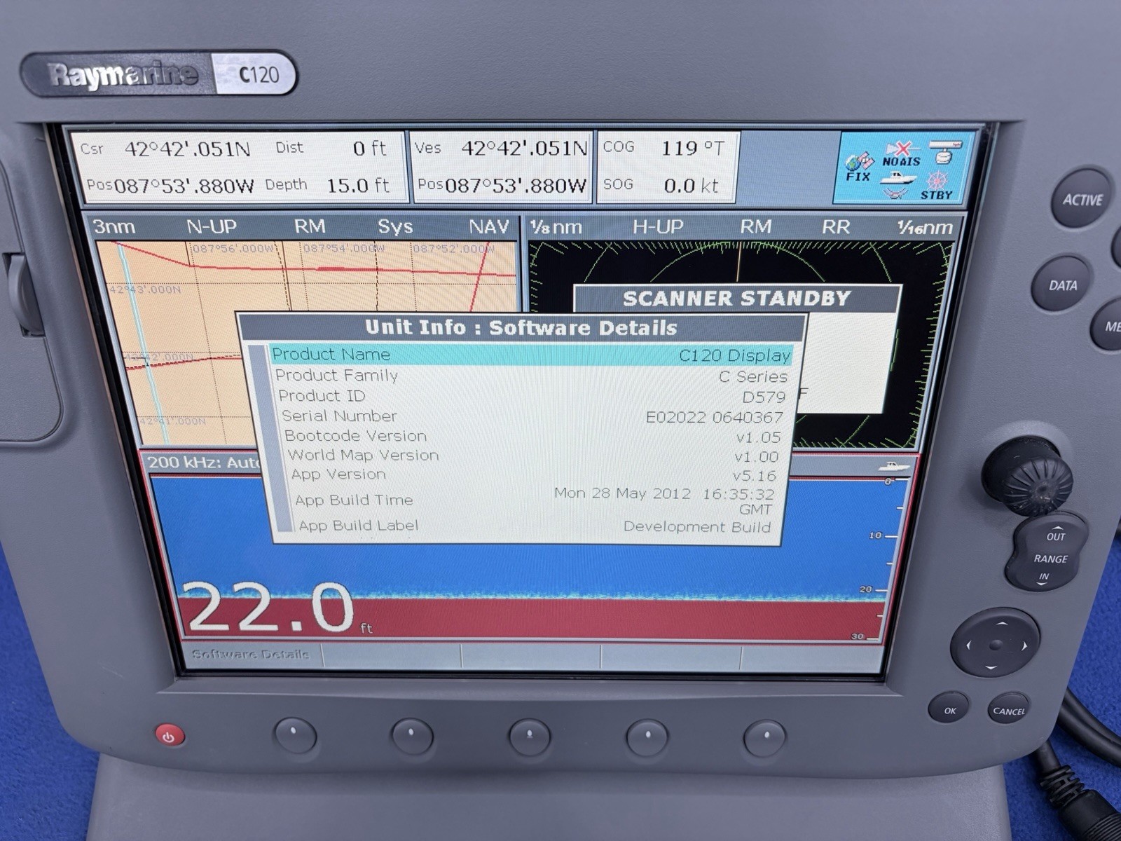 Raymarine C120 Classic GPS Chartplotter Multifunction Display- Tested & Warranty