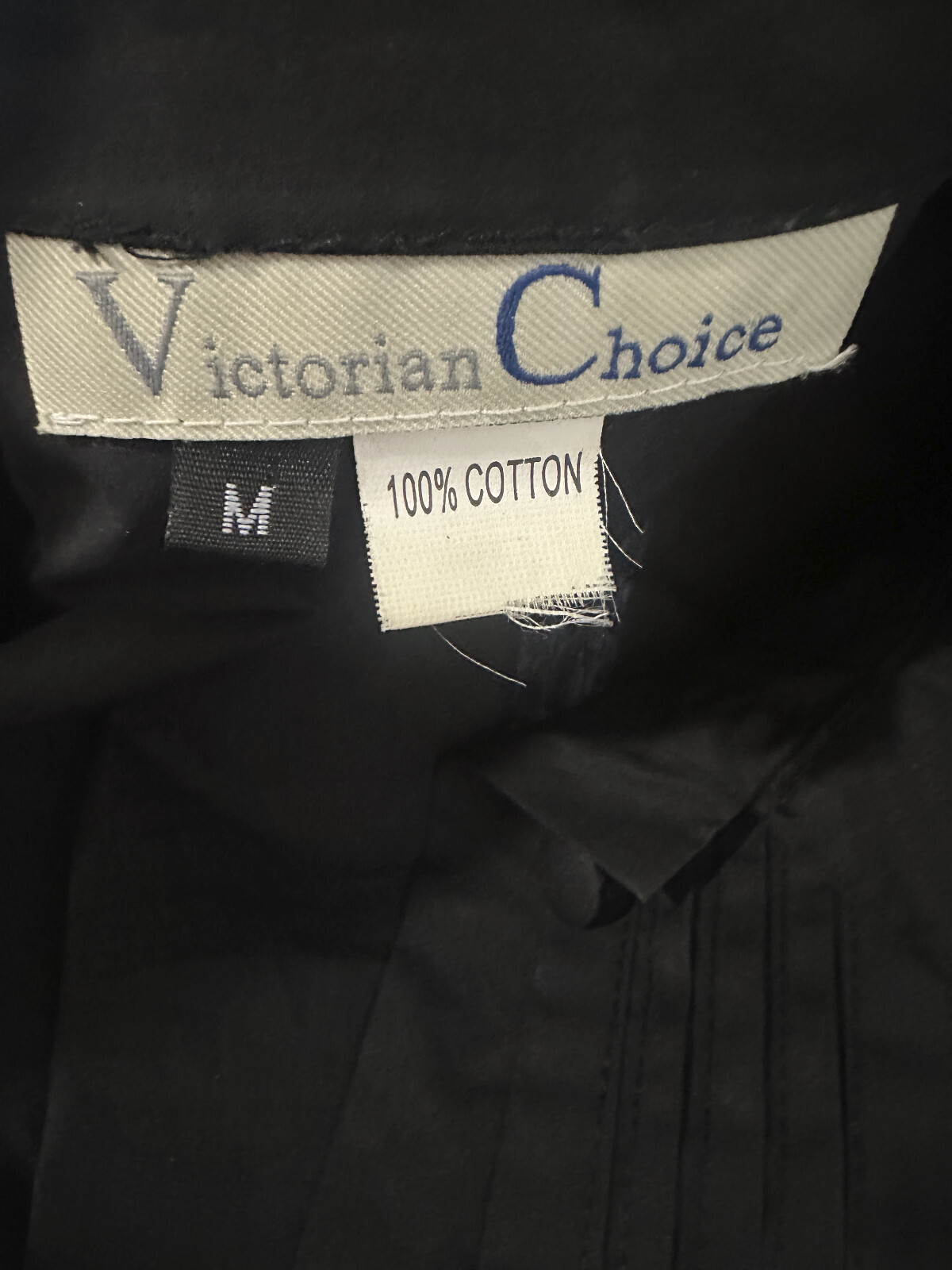 *Flawed* Victorian Choice Black Blouse Steampunk Witchy Goth Button Top Medium