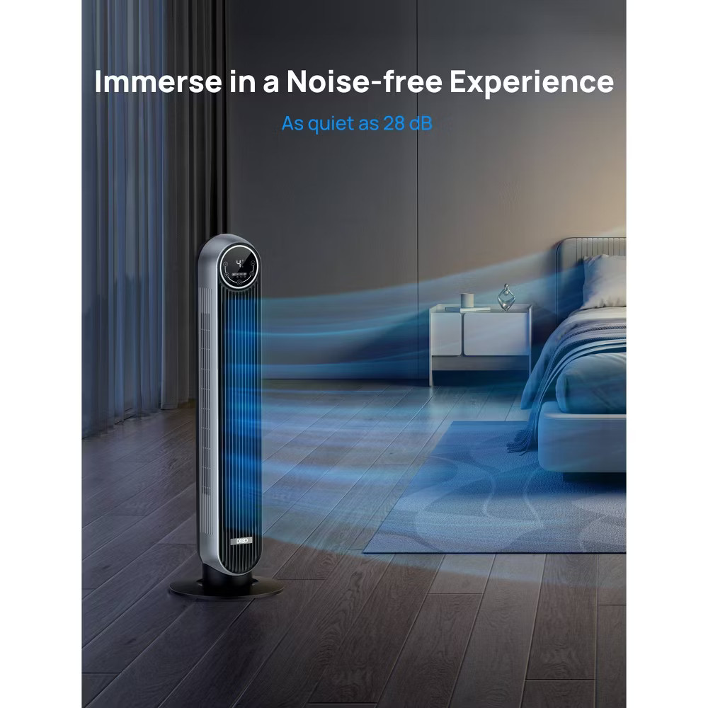 Dreo Nomad 36" Quiet Bladeless Tower Fan Black/Silver