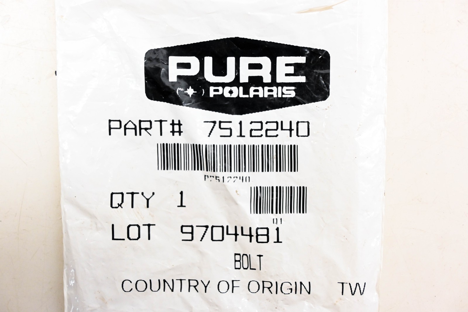 New OEM Polaris 7512240 Brake Line Bolt NOS