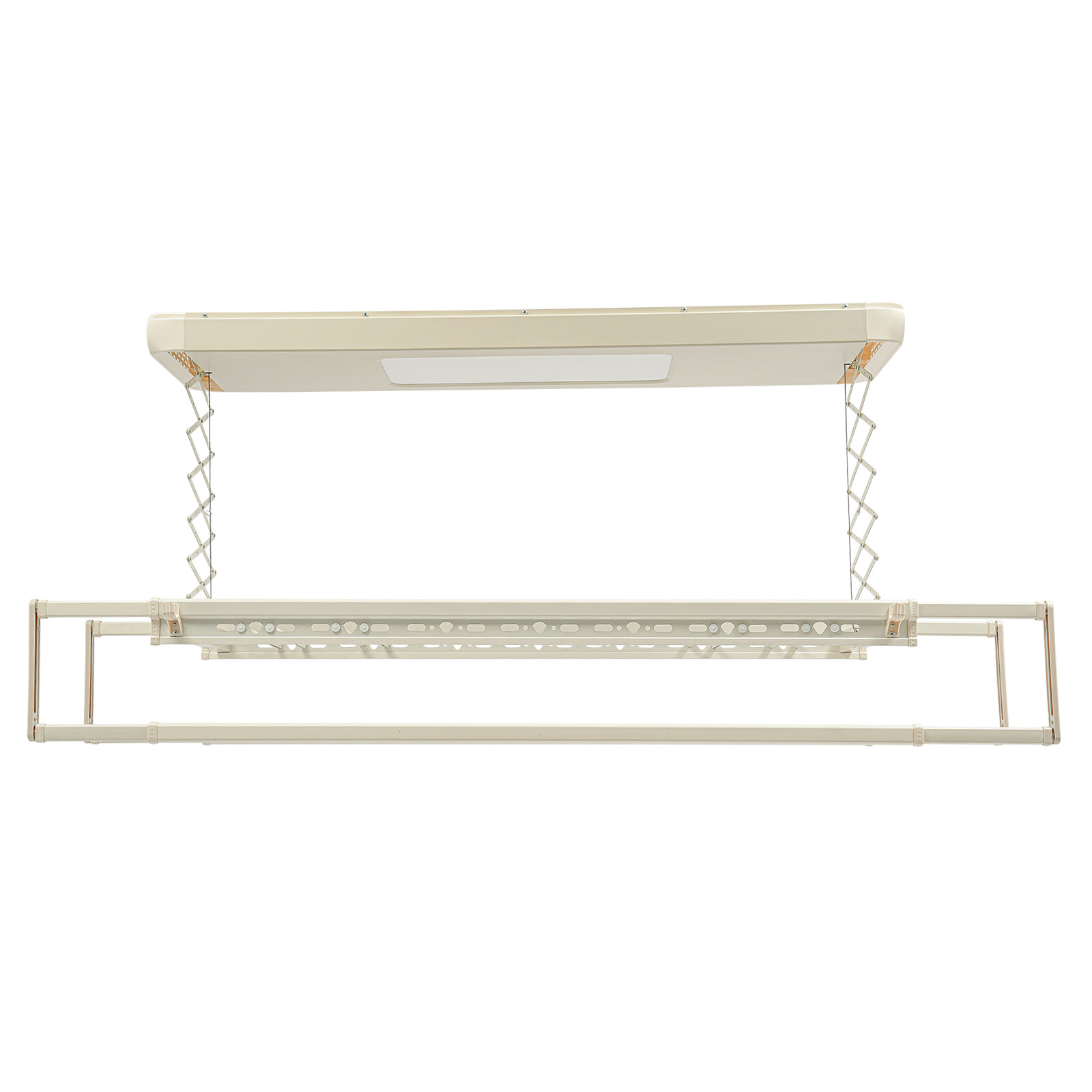 8 Rods Ceiling-mounted Clothesline Resealable Vertical Drying Rack Led Light 24W