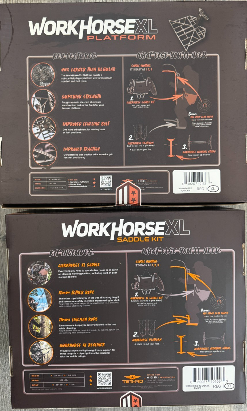 Tethrd Grit Workhorse XL Saddle Kit Timber with Workhorse XL Platform Combo New