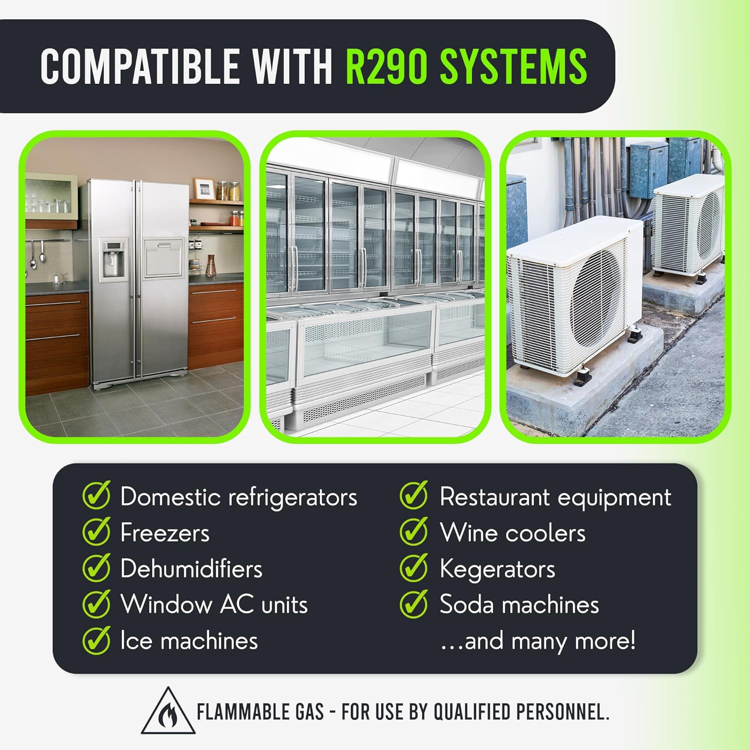 R290 Refrigerant 3-Pack - 8Oz Upright Charging Self Sealing Can - Can Stand Upri