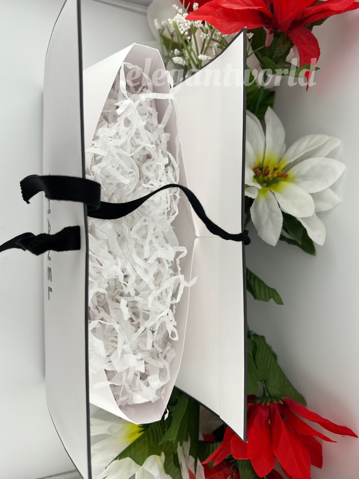 CHANEL Origami Signature GIFT BOX w/ Ribbon & Tissue 8.75" x 5.5" x 3" AUTHENTIC