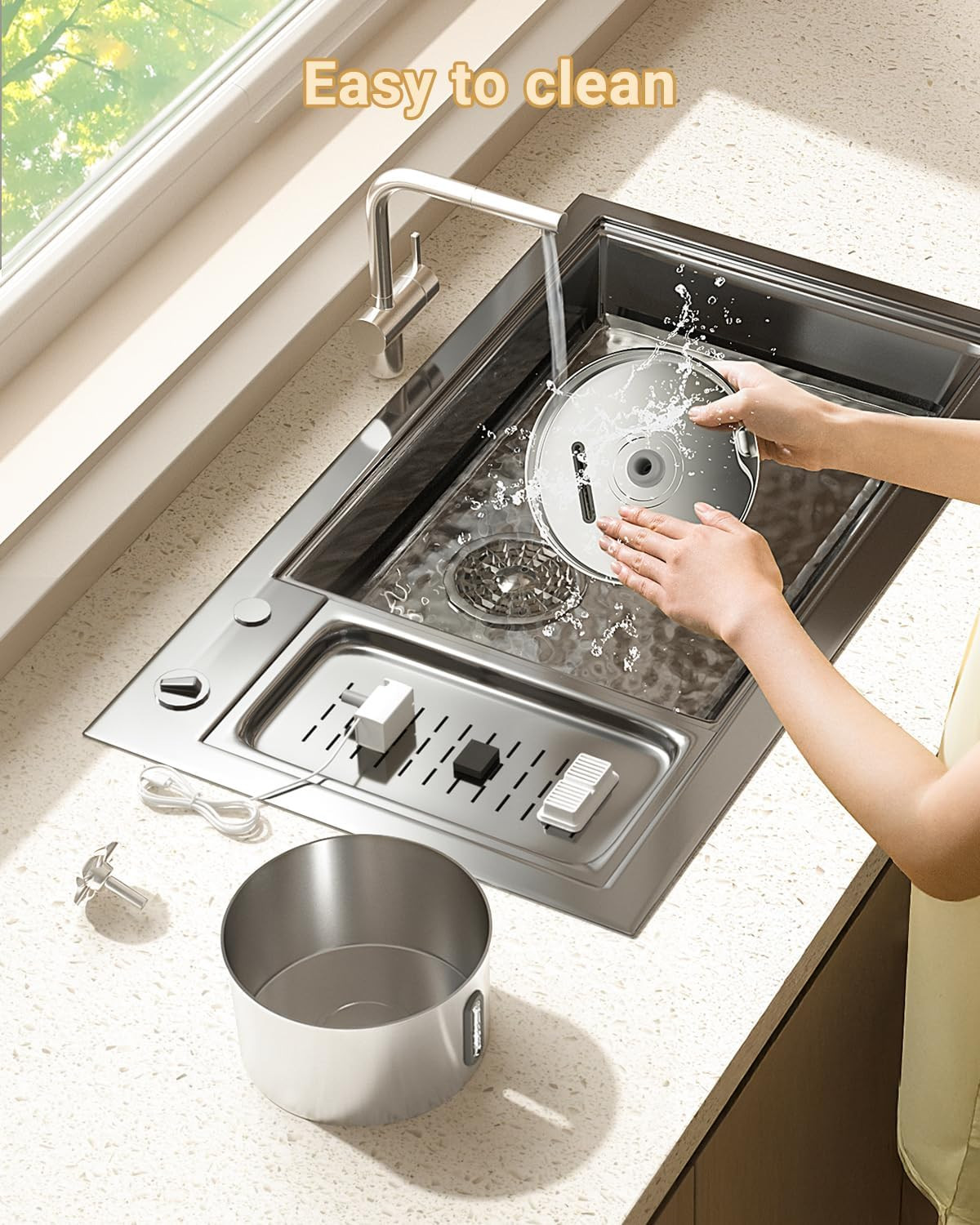 Cat Water Fountain Stainless Steel - 74Oz/2.2L Corded Pet Water Dispenser Automa