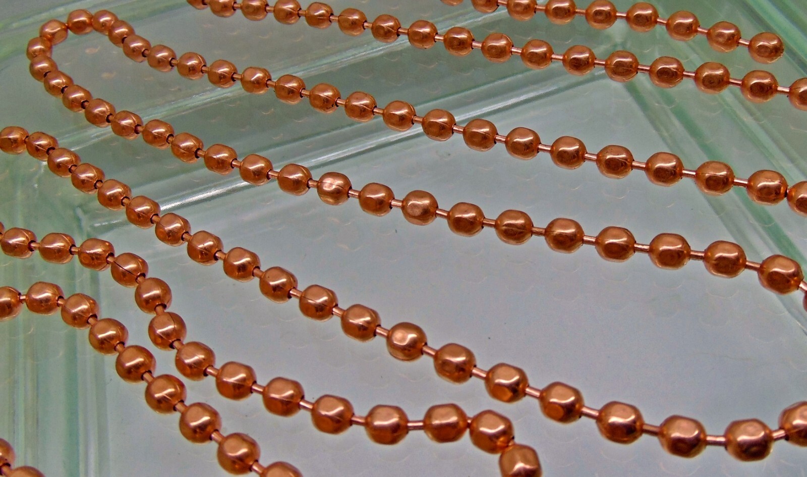 COPPER Ball Chain NECKLACES ~ Faceted 6.3mm bead ~ #13 size Various Lengths