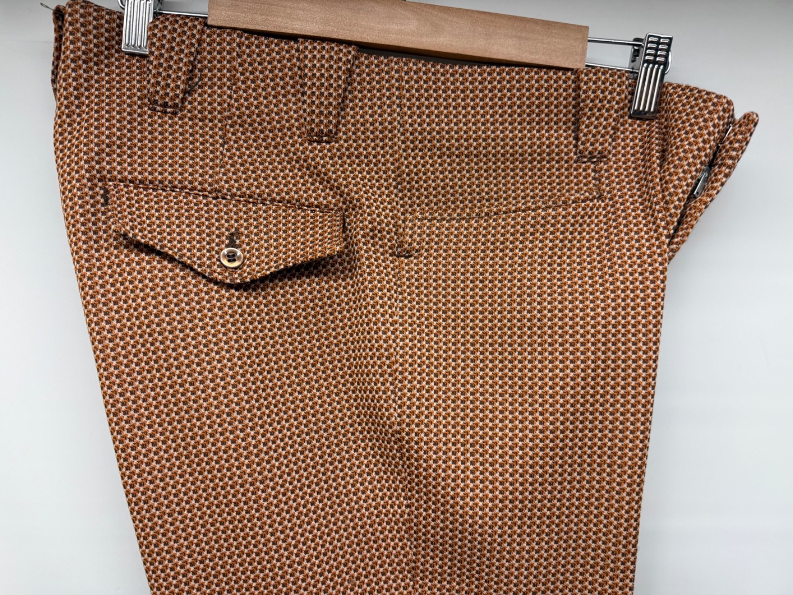 Vtg 60-70s H BAR C Ranchwear Mens 34x32 Multi Color Washable Poly Western Slacks