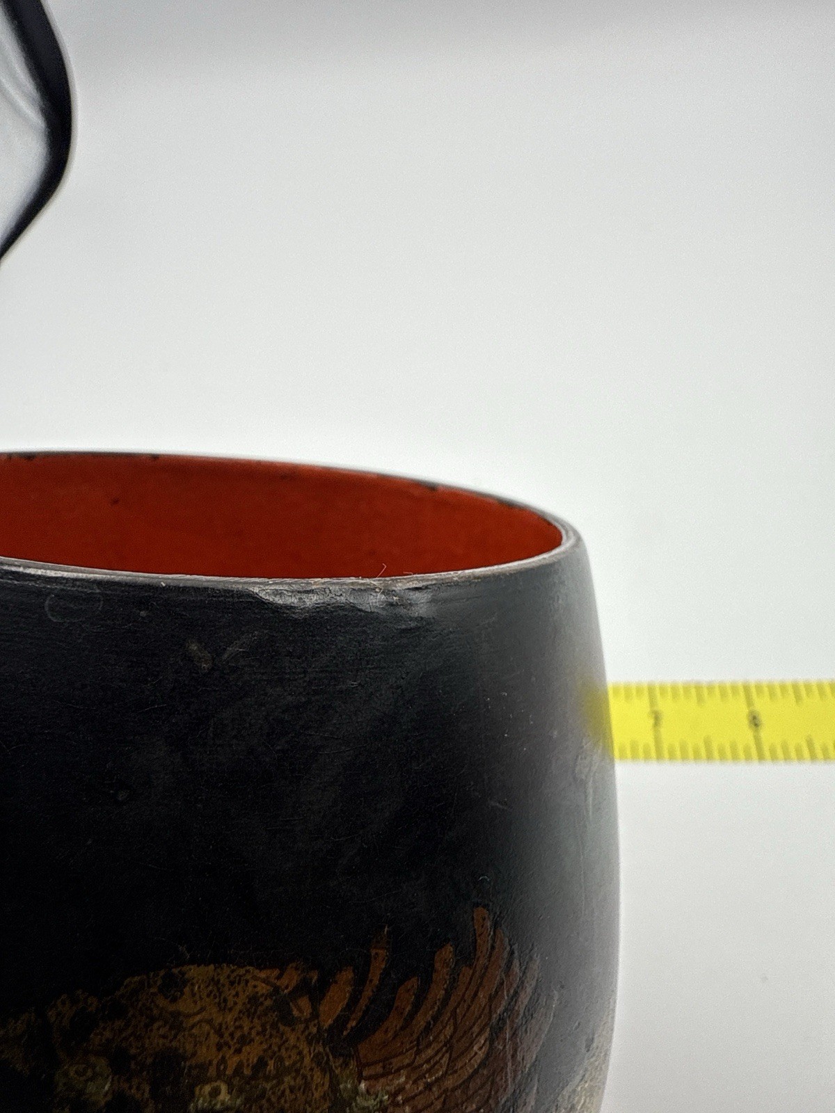 Antique Vietnamese Sơn Mài Lacquer Brush Pot • Múa Lân Lion Dance • Hand Painted