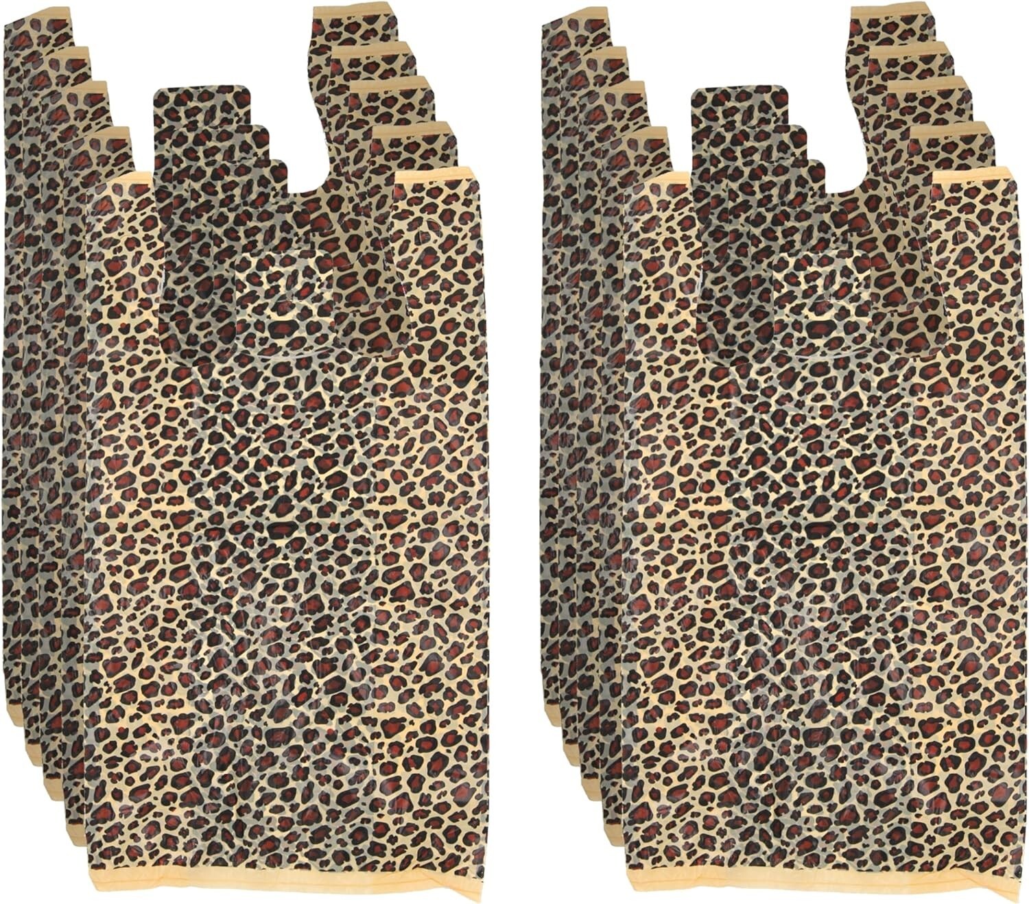 Plastic Shopping Bags 1000 Cheetah Leopard Grocery Merchandise 11 ½" x 6" x 21"