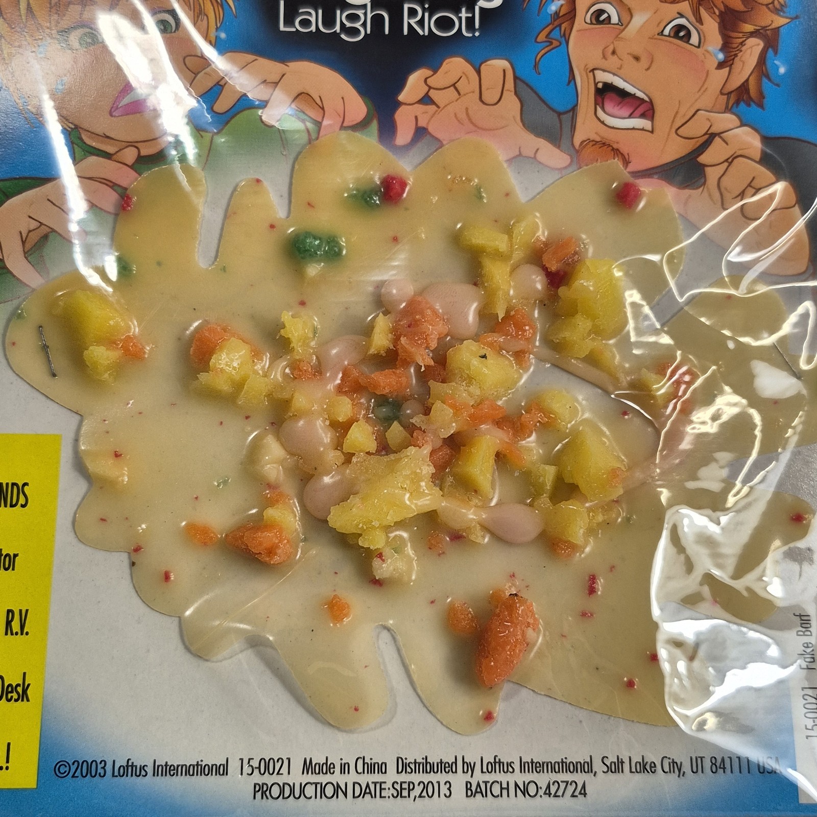 Large FAKE BARF vomit puke up chuck joke gag trick pile of throwup Peas Carrots