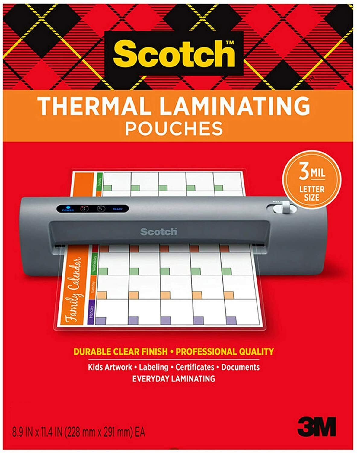 Scotch Thermal Laminating Pouches 8.9" x 11.4" - 3Mil - PICK YOUR OWN # OF POUCH