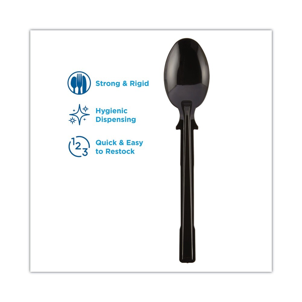 Dixie DUSST5 Teaspoons Tri-Tower Dispensing System Cutlery - BLK 960/CT New