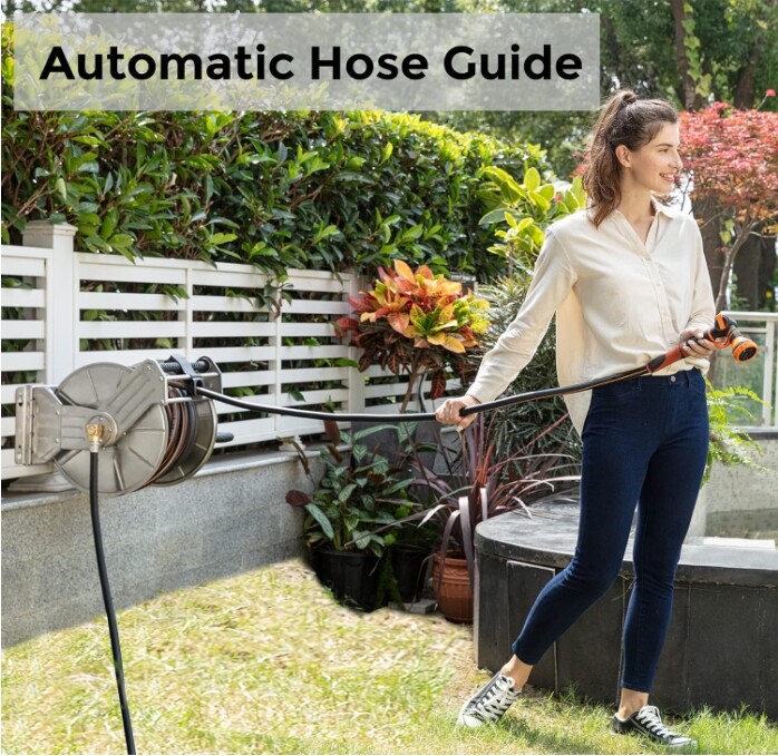 Giraffe Tools Heavy Duty Wall Mount Garden Hose Reel with Crank