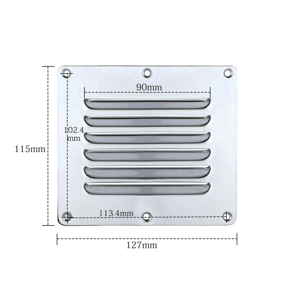 Pair Rectangle Louvered Vent Stainless Steel Marine Boat Vent 5" *4-1/2"