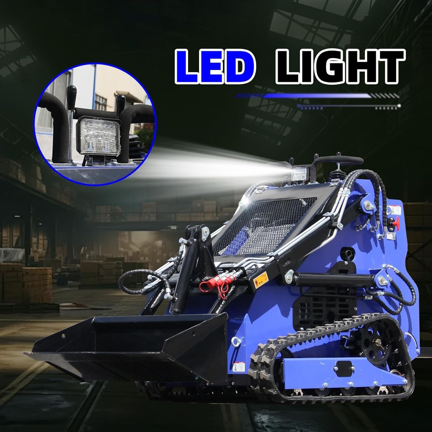 Mini Skid Steer Loader 23HP Tracked Loader 2 cylinder with 2attachment Free Ship