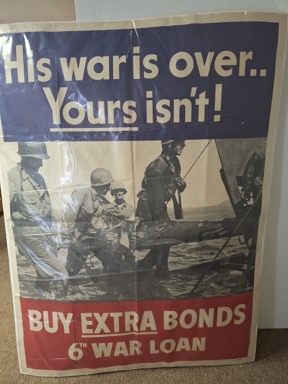 WWII poster War Bonds original- LARGE 41X57