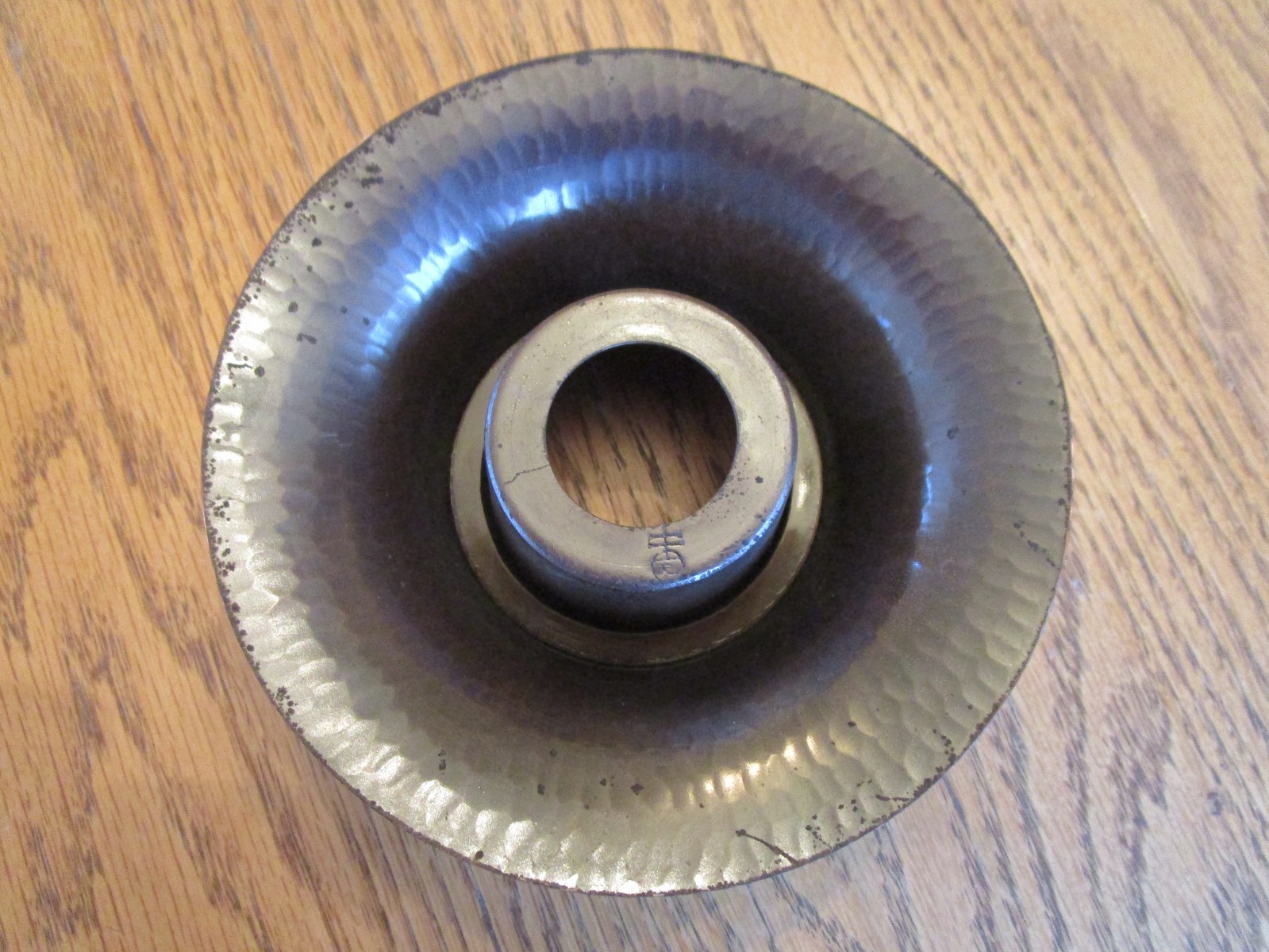 Vtg Inkwell ROYCROFT Signed Ink Well w Lid Arts Crafts Mission Hammered Copper