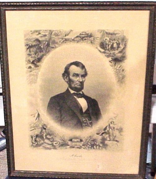 Civil War - Original ABRAHAM LINCOLN ENGRAVING By J.C. Buttre - 1864 - Framed