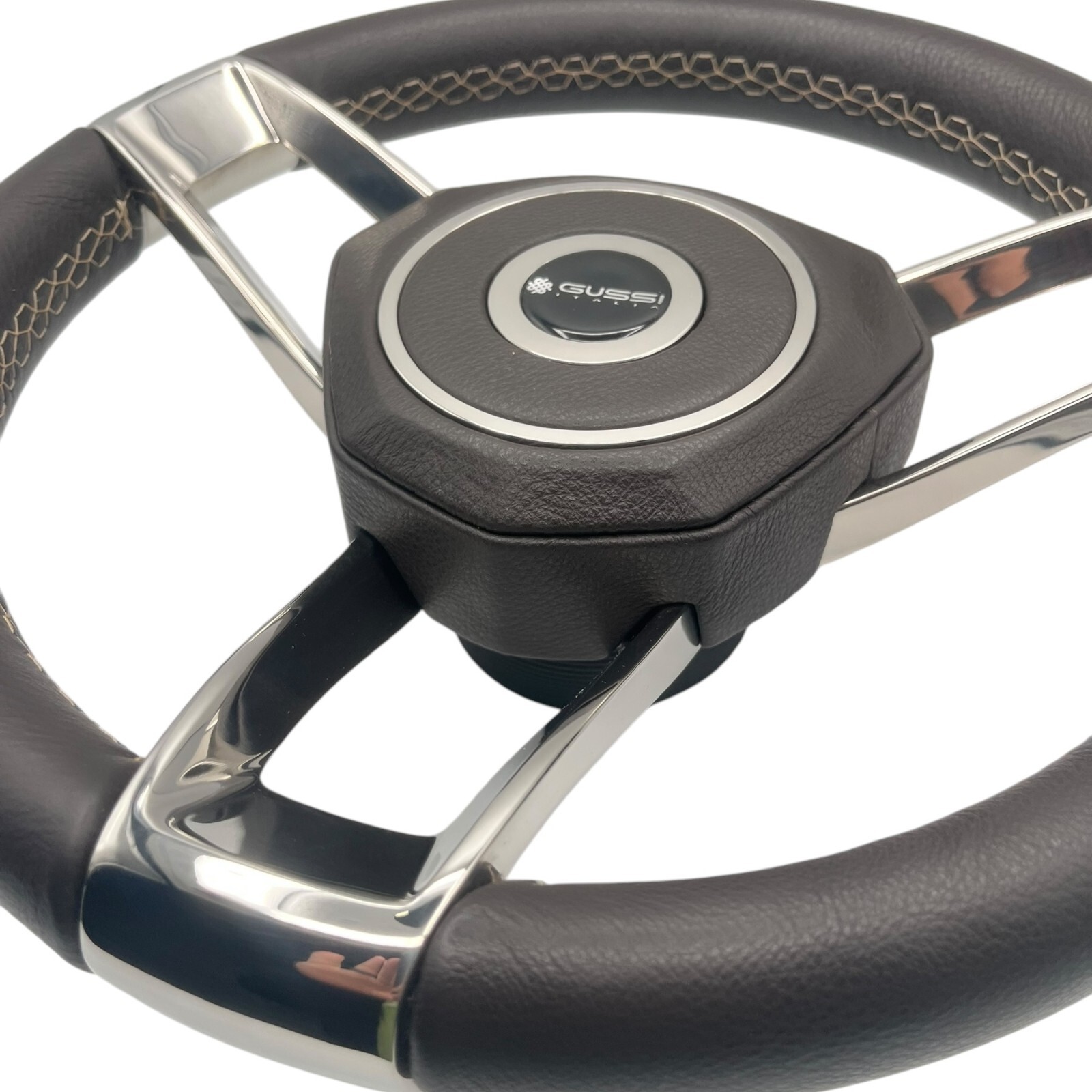 New Gussi Italia Boat Steering Wheel Polished Stainless Steel Spokes KEYED HUB