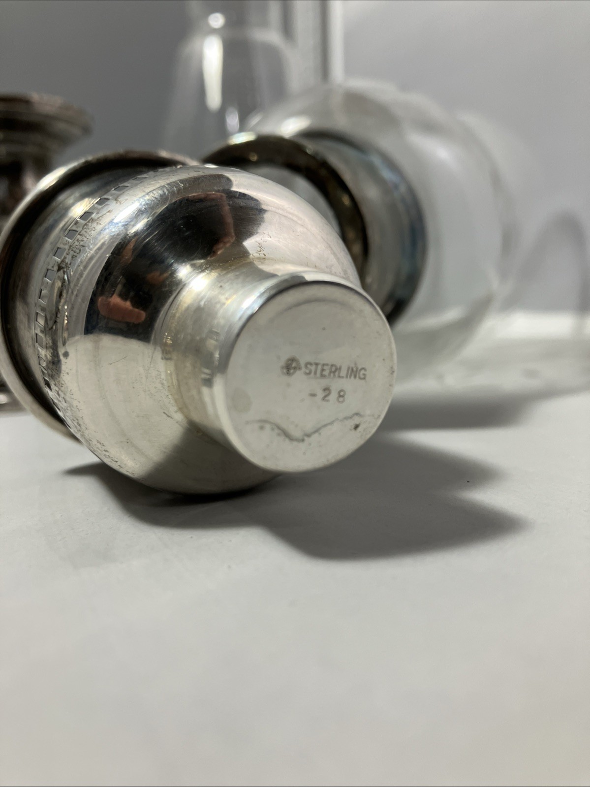 International Silver Prelude-Plain “Sterling Hollowware” Weighted Hurricane Lot