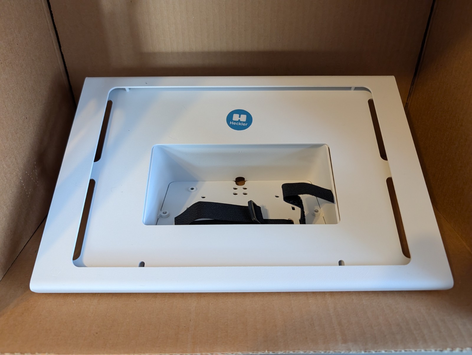 Heckler H601-A Zoom Rooms Console for iPad 7 & 8 - 10.2 Inch White w/ POE kit