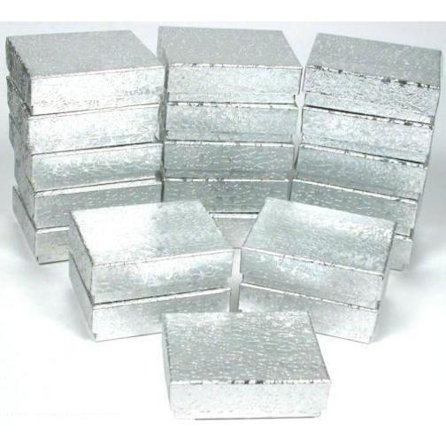 20 Cotton Boxes Silver Pendant Chain Jewelry Displays