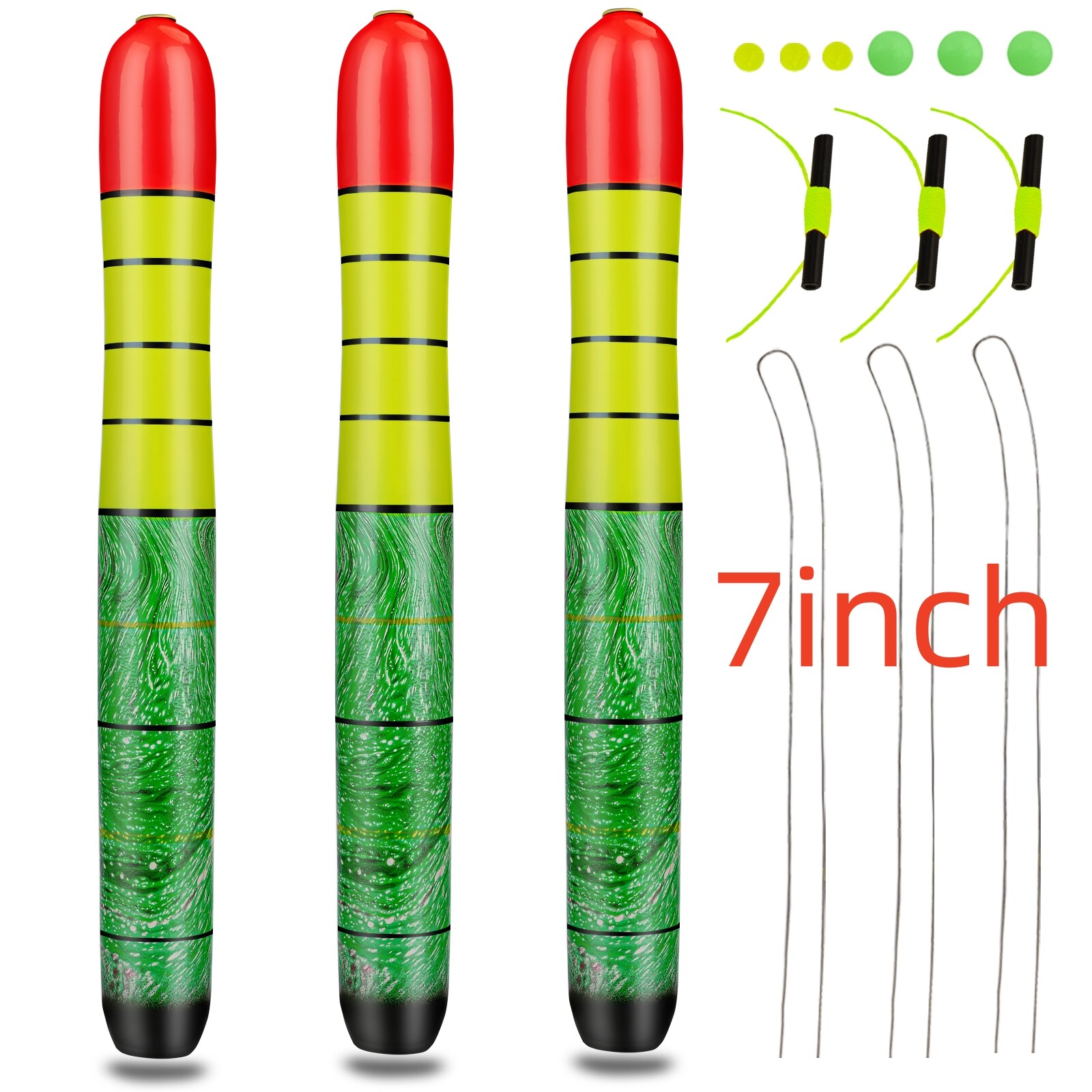 3PCS 7"/8"/10"/12" Premium Non Weighted Balsa Fishing Pole Float Hi Vis Catfish