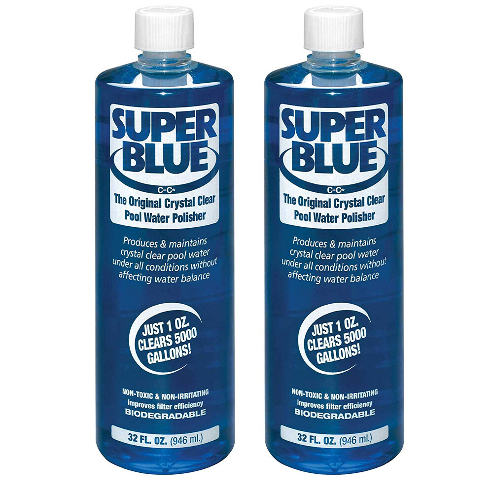 Robarb Super Blue clarifier 32oz Original Crystal Clear Pool Water Polisher 2pk