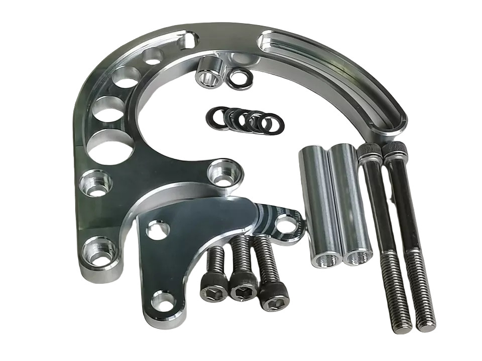 SBC Chevy 305 327 350 400 V BELT Pulley w/Bracket Kit & Long Water Pump PS Pump