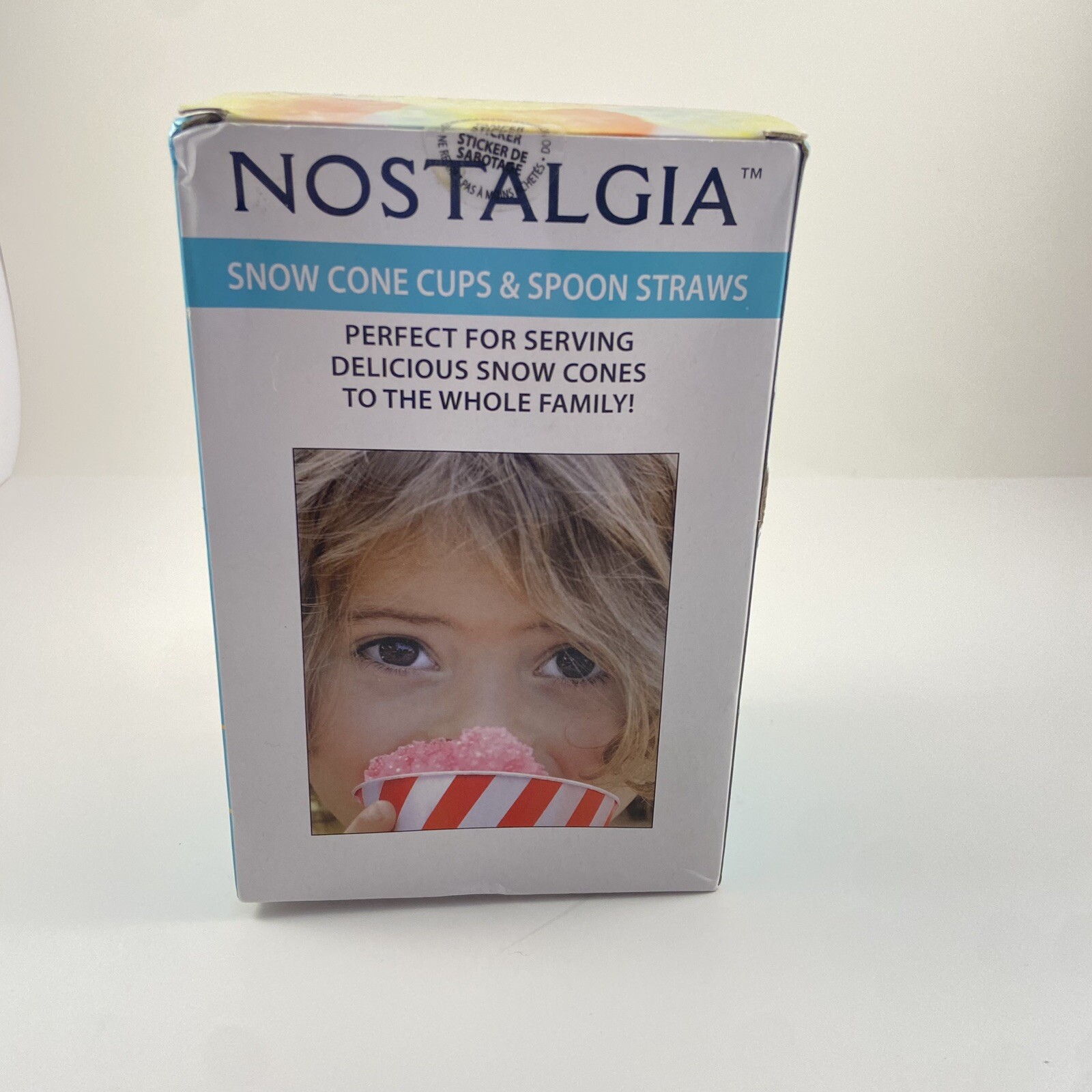 Nostalgia Snow Cone Cup & Spoon Straw Kit, 20 Ct, Red Stripe