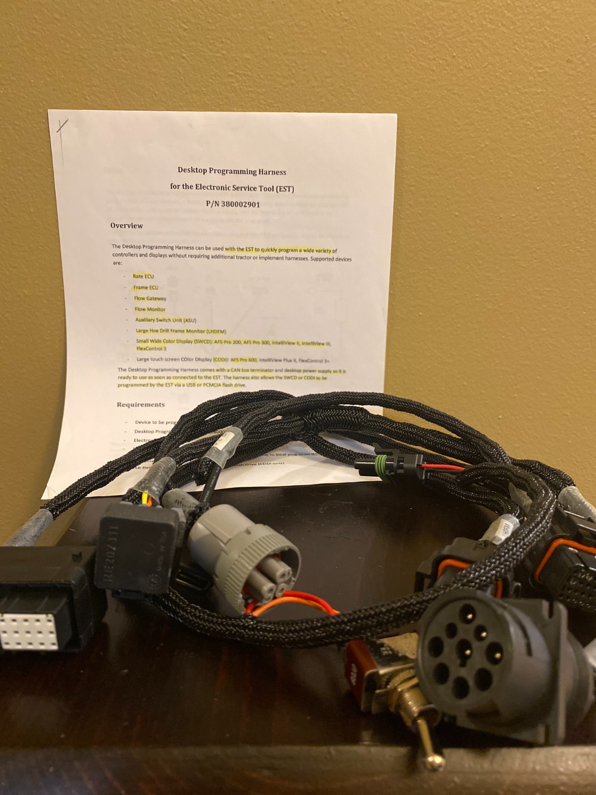 Case IH AFS GPS Subscription Tool Kit CAS2459 & Programming Harness 380002901 ++