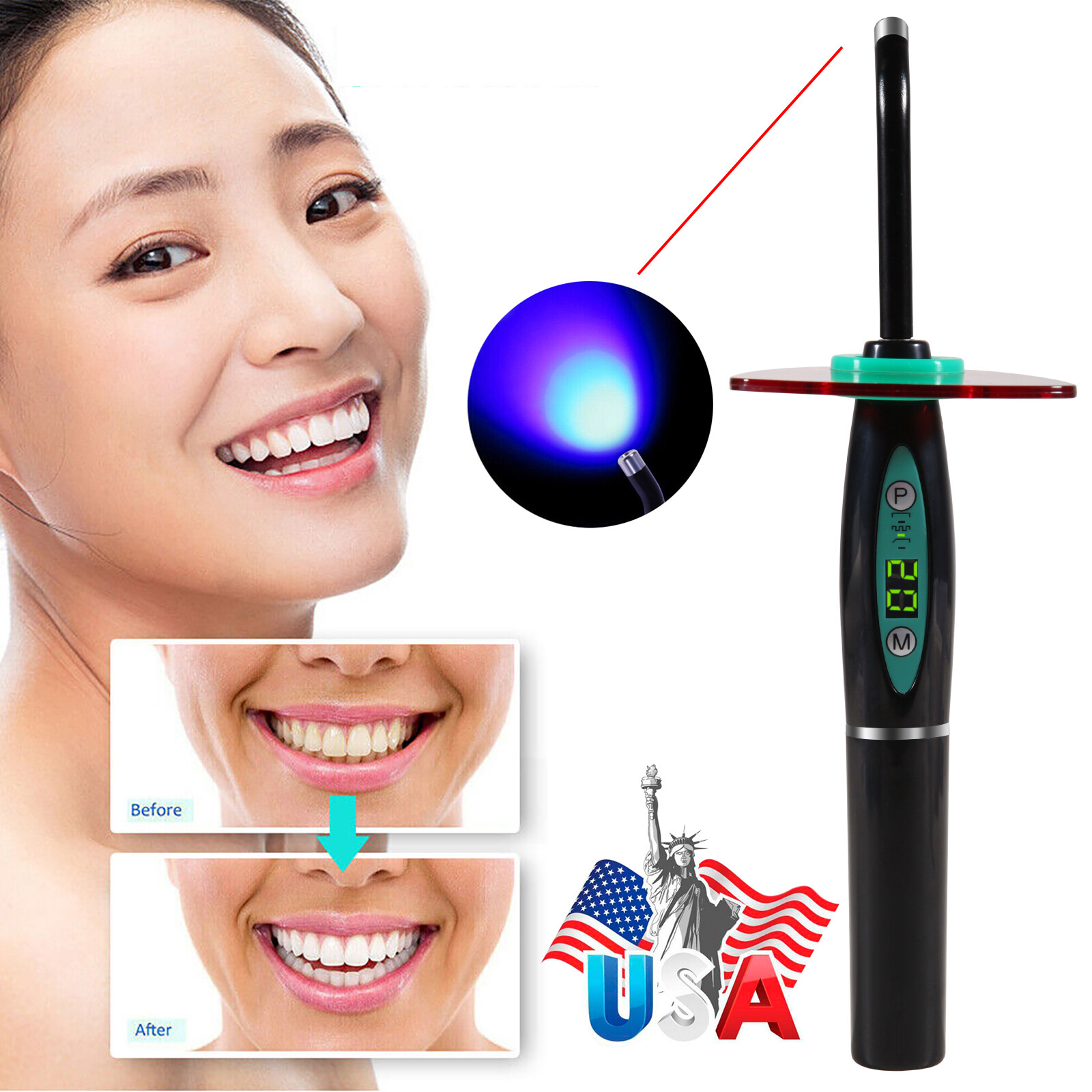 Dental Estilo Woodpecker Lampara /Fotocurado con Sistema de Blanqueamien