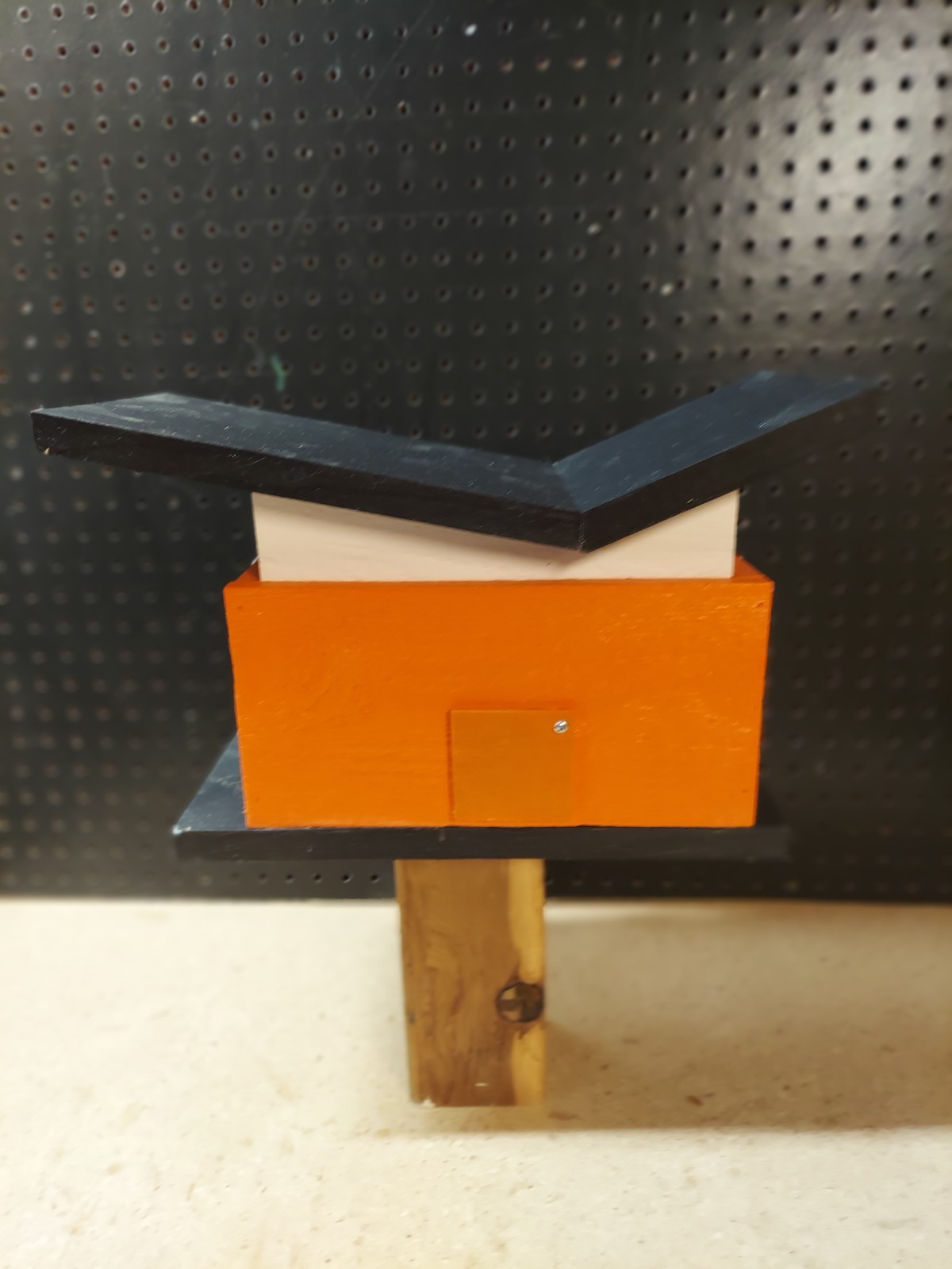 Mid-Century Modern Cedar / Pine Birdhouse - Easy clean out on back. Oregon State