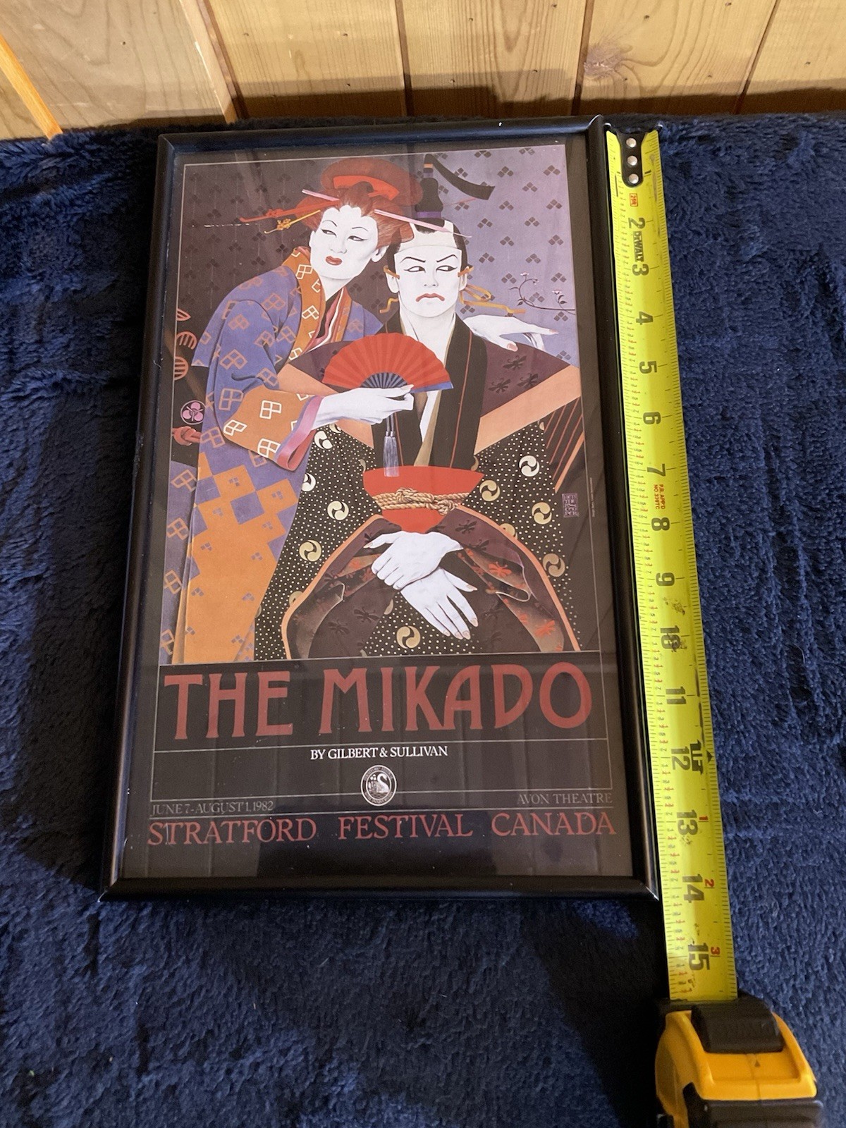 Vintage STRATFORD FESTIVAL Poster THE MIKADO Gilbert & Sullivan 14x9 framed