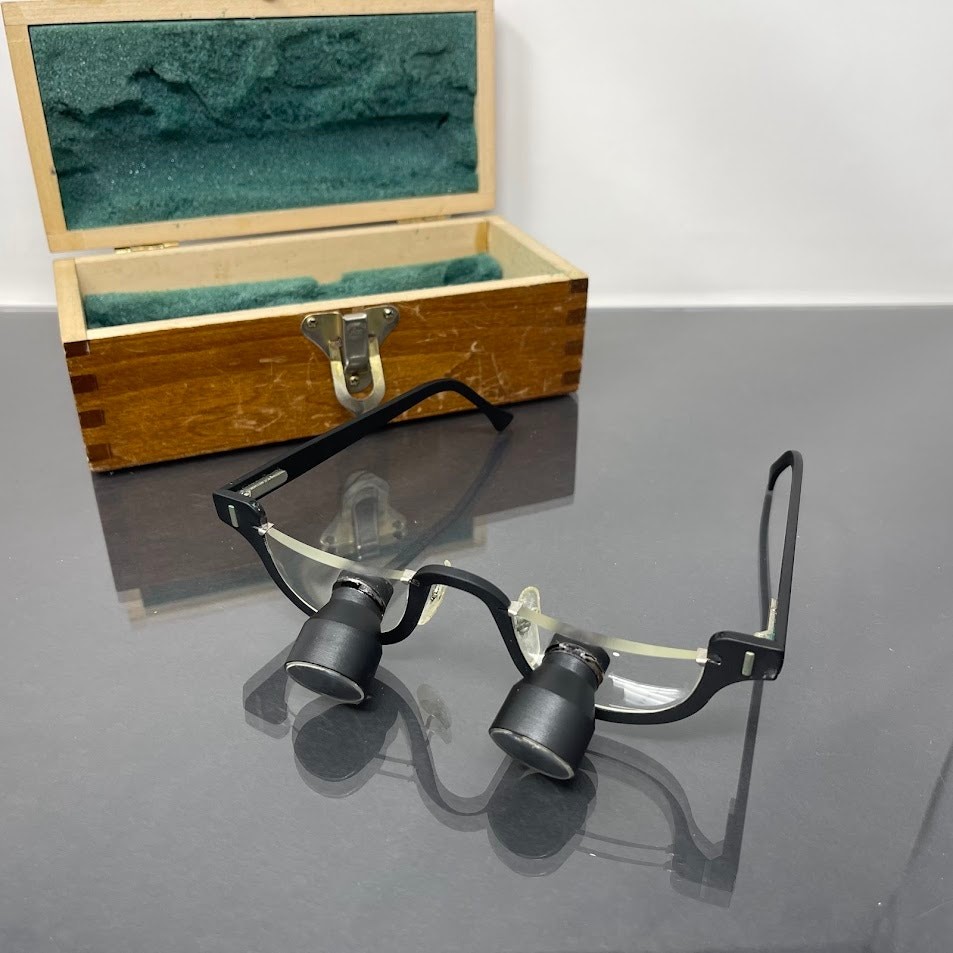 Vintage Surgical Spectacles Glasses in Wooden Box