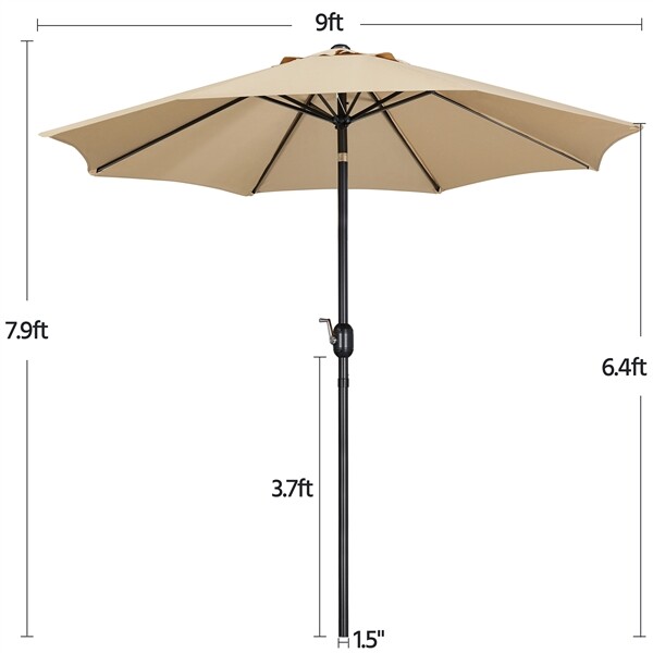 7.5/9/10/11FT Patio Umbrella Market Table Umbrella Outdoor w/Push Button Tilt