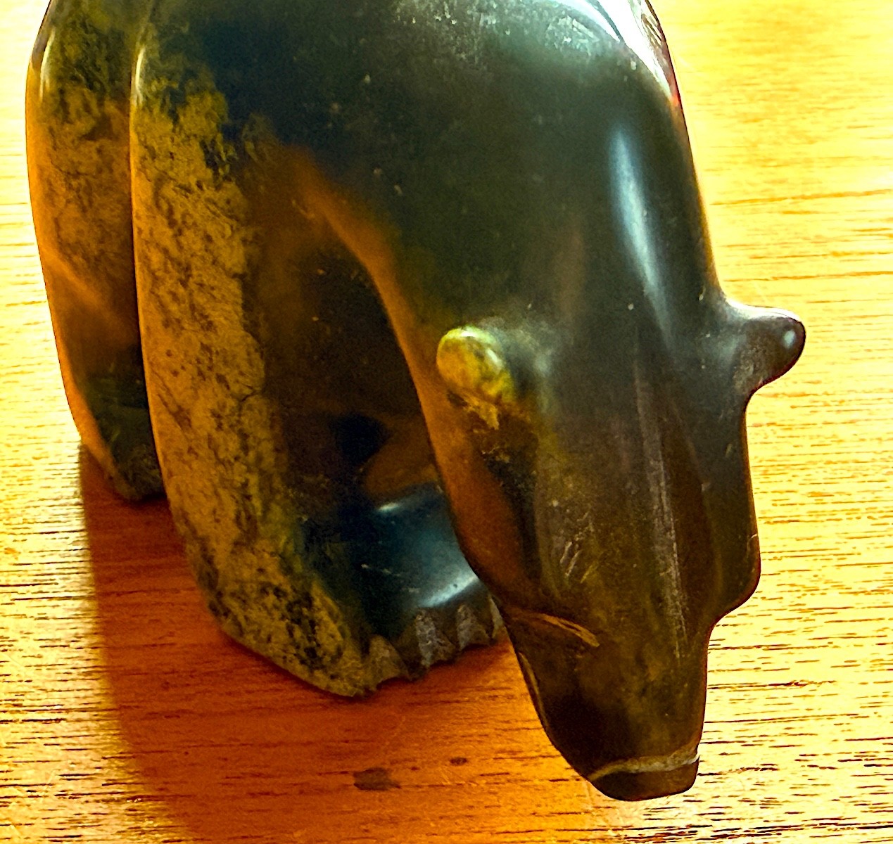 Inuit Serpentine Small Sculpture - Polar Bear - Cape Dorset - 5.5 inches