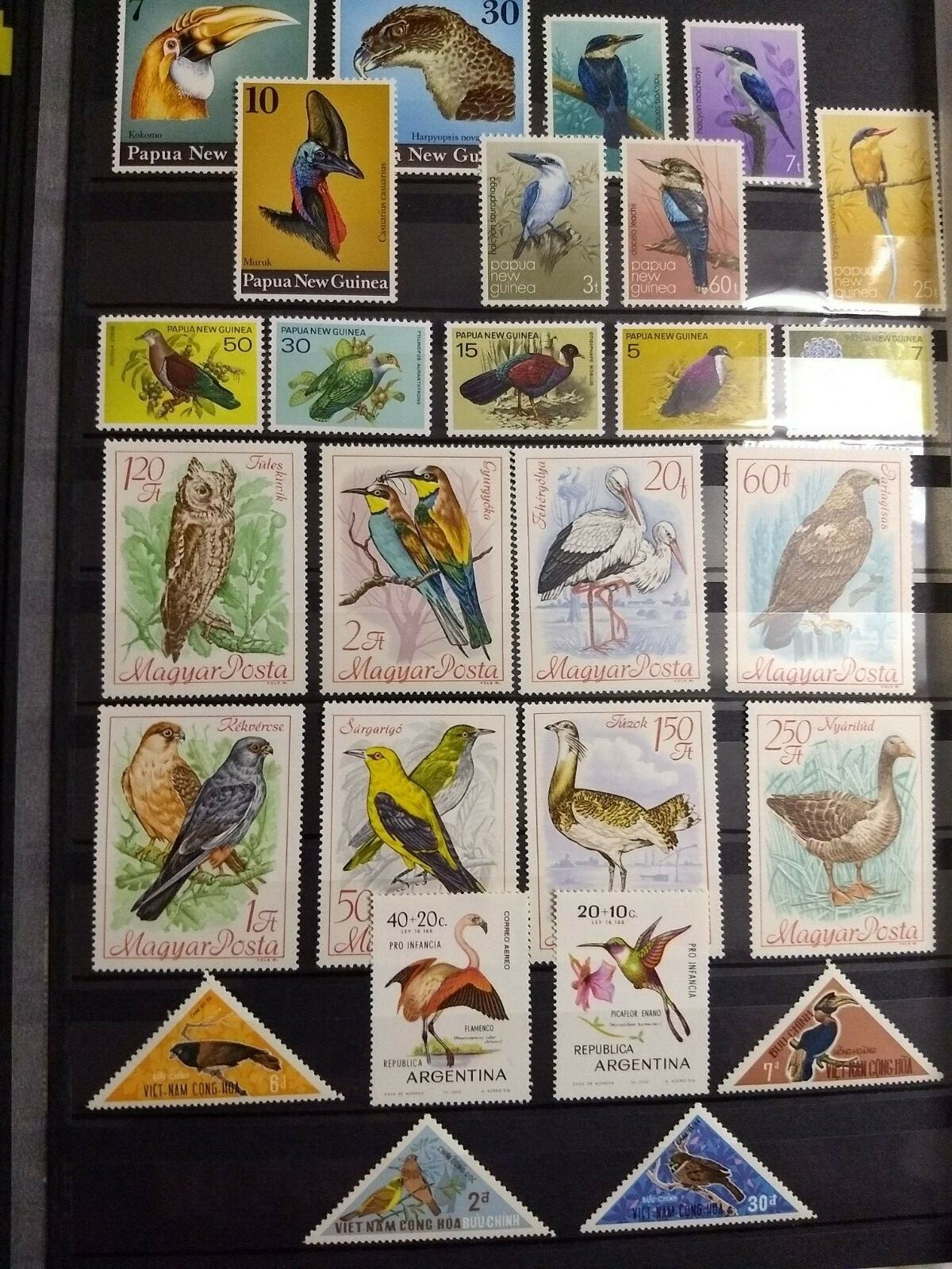 Worldwide Birds Stamp Collection MNH - Each Lot: 15 Full Sets from 15 Countries