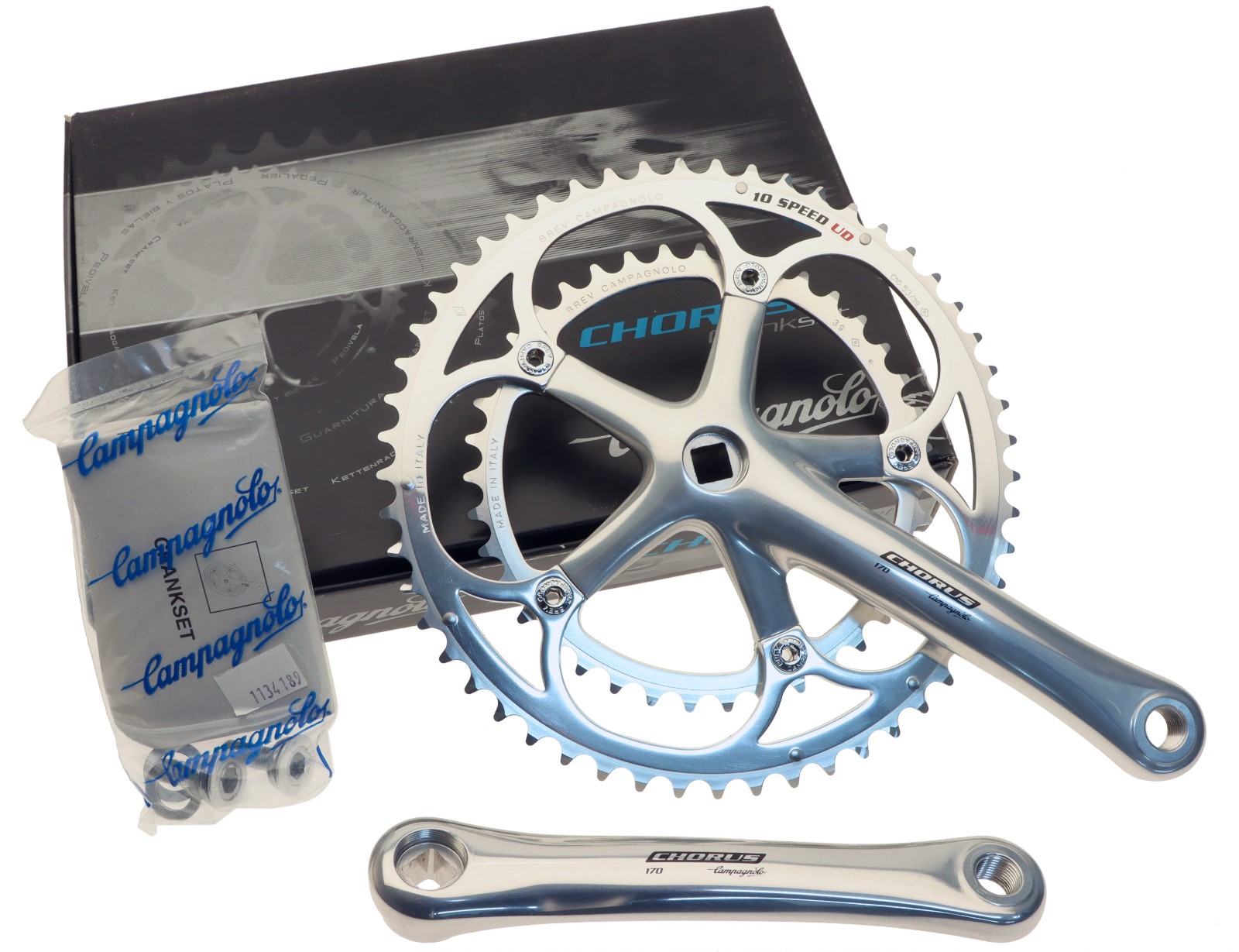 Campagnolo Chorus Crankset 10 Speed 53/39T 170mm Silver Alloy 2000 NOS NEW