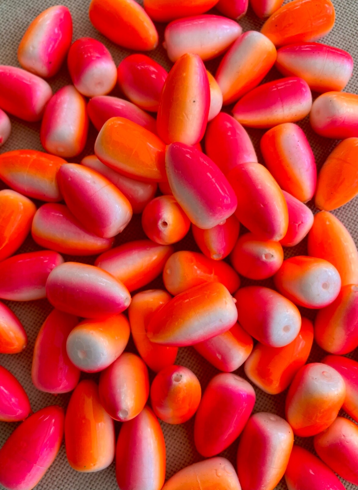 Bullet Floats, pompano surf fishing, custom colors, 20 pack (20mm)