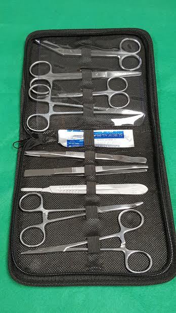 19 US - Military Field Style Medic Instrument Kit Medical Surgical Nurse Dental