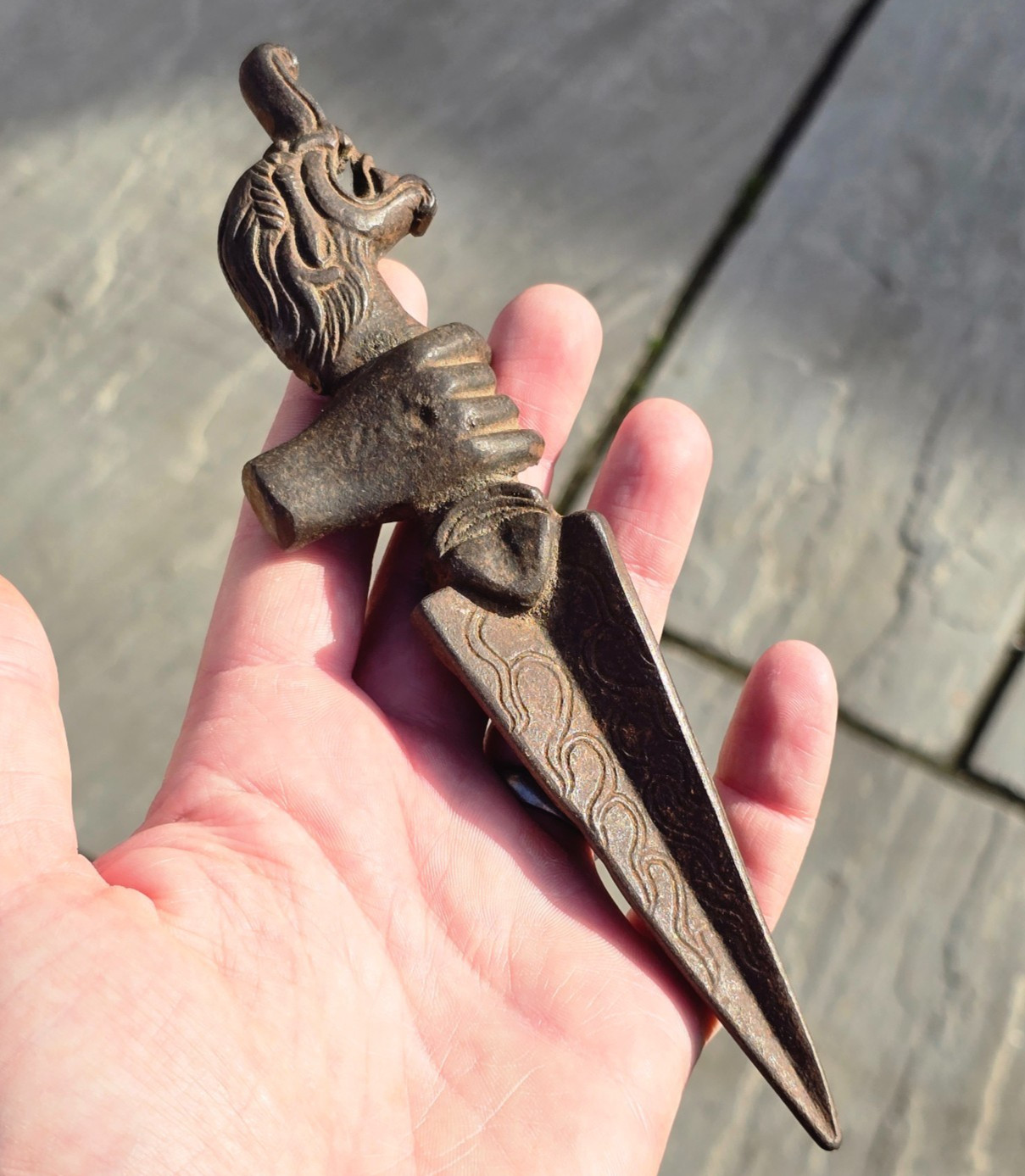 Tibetan or Nepalese Antique c19th Steel Buddhist Implement Tool Shaman